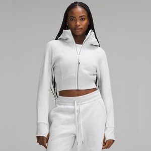 BNWOT lululemon Scuba Full Zip Cropped Hoodie in Heathered Core Ultralight Grey